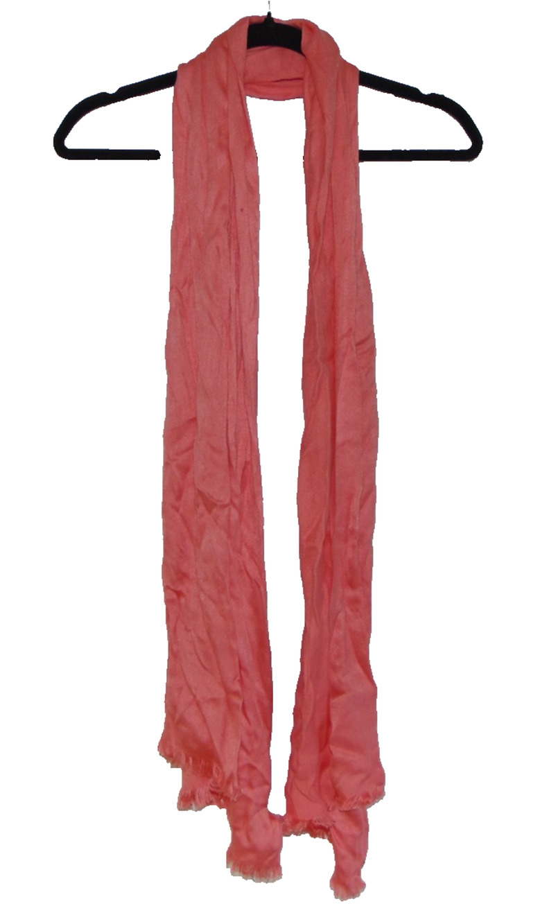 Calvin Klein Solid Satin Feel Pashmina Scarf Coral Pink Viscose Wrap NWT